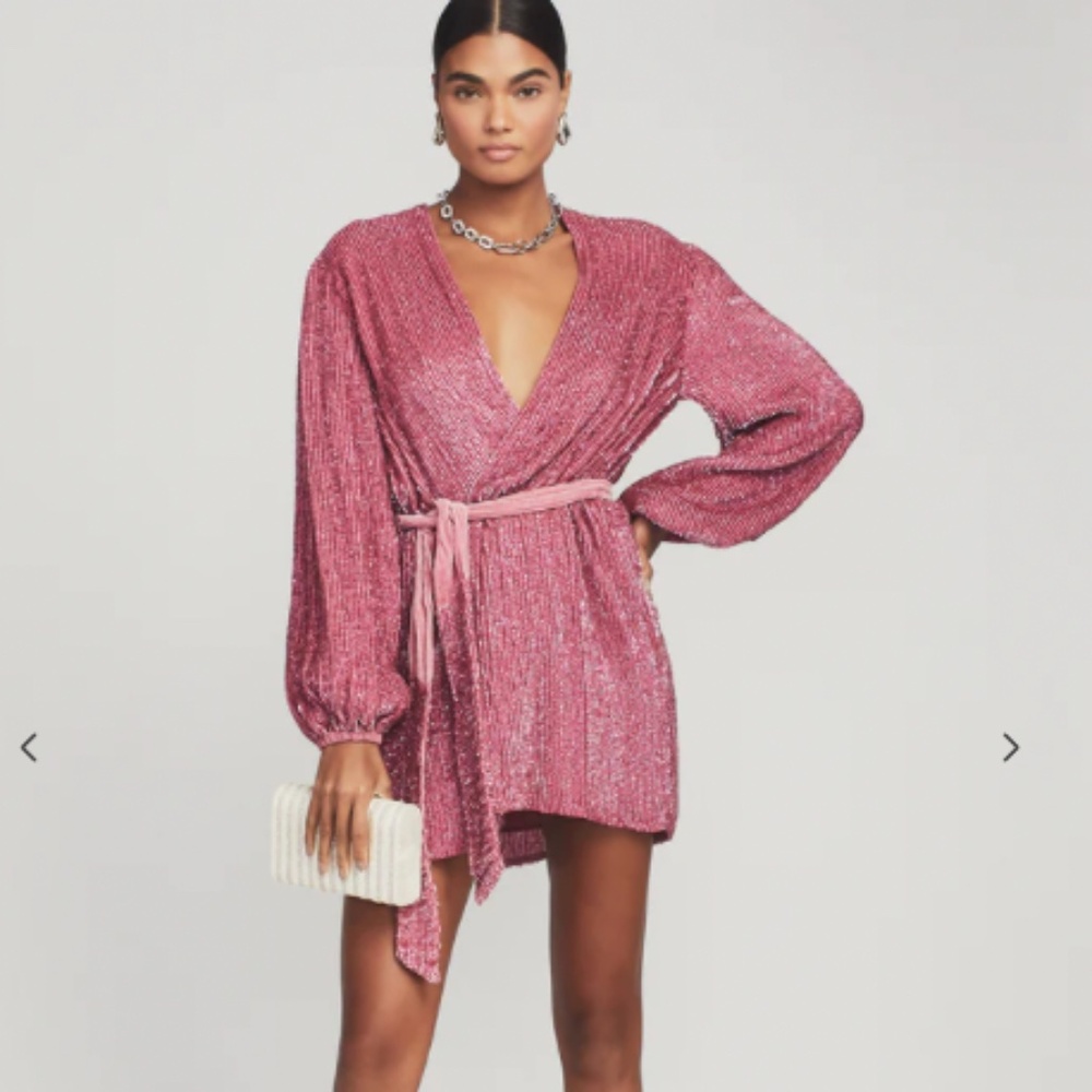 Retrofete Pink Gabrielle Robe Sequin Dress